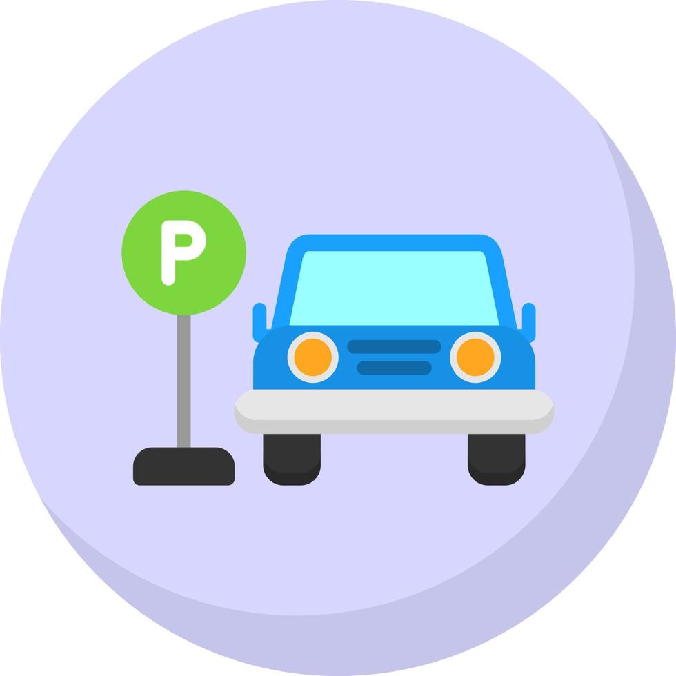 icono de vector de estacionamiento de coche