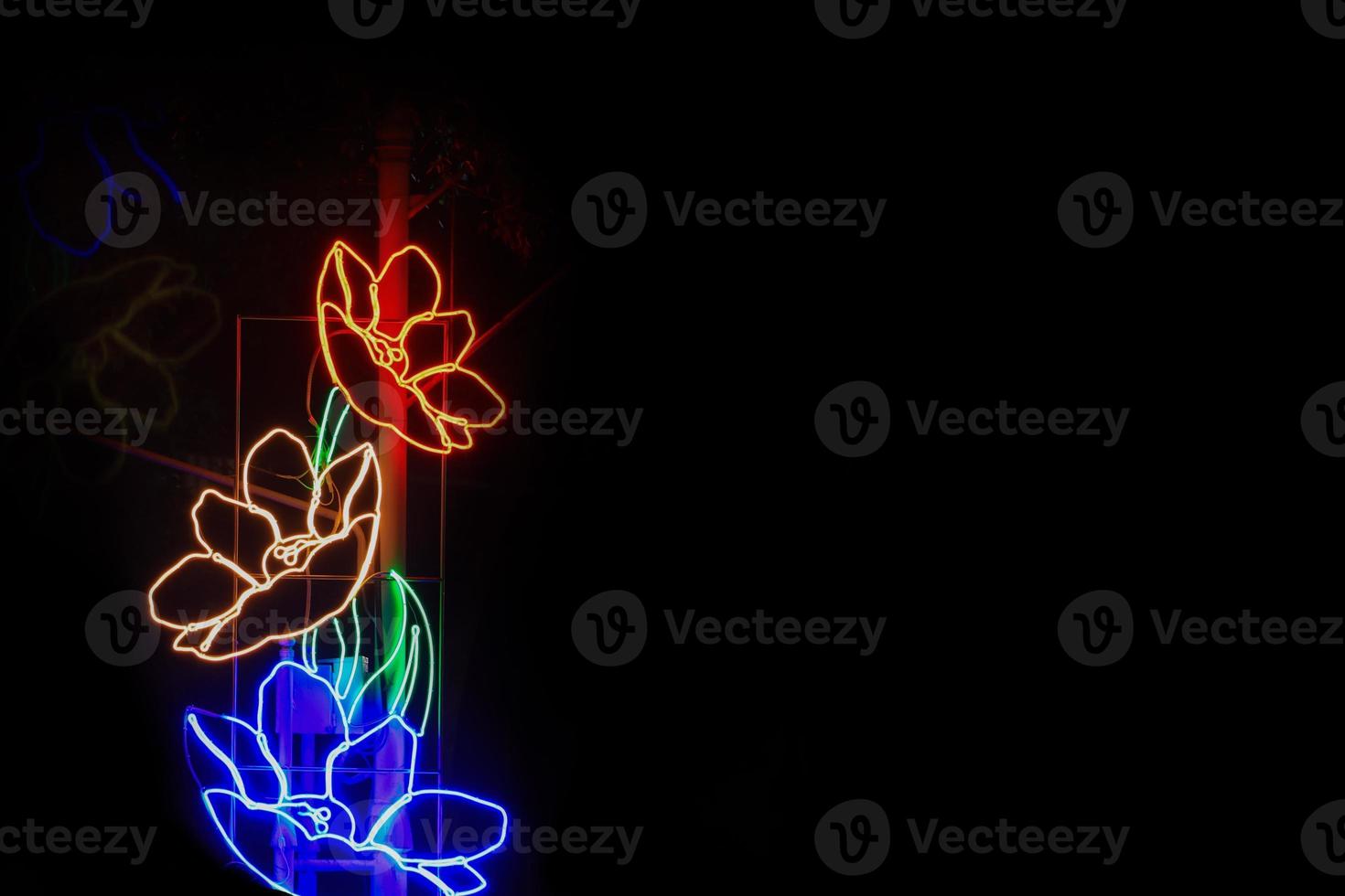 light in shape of a flower in night  beautiful background photo