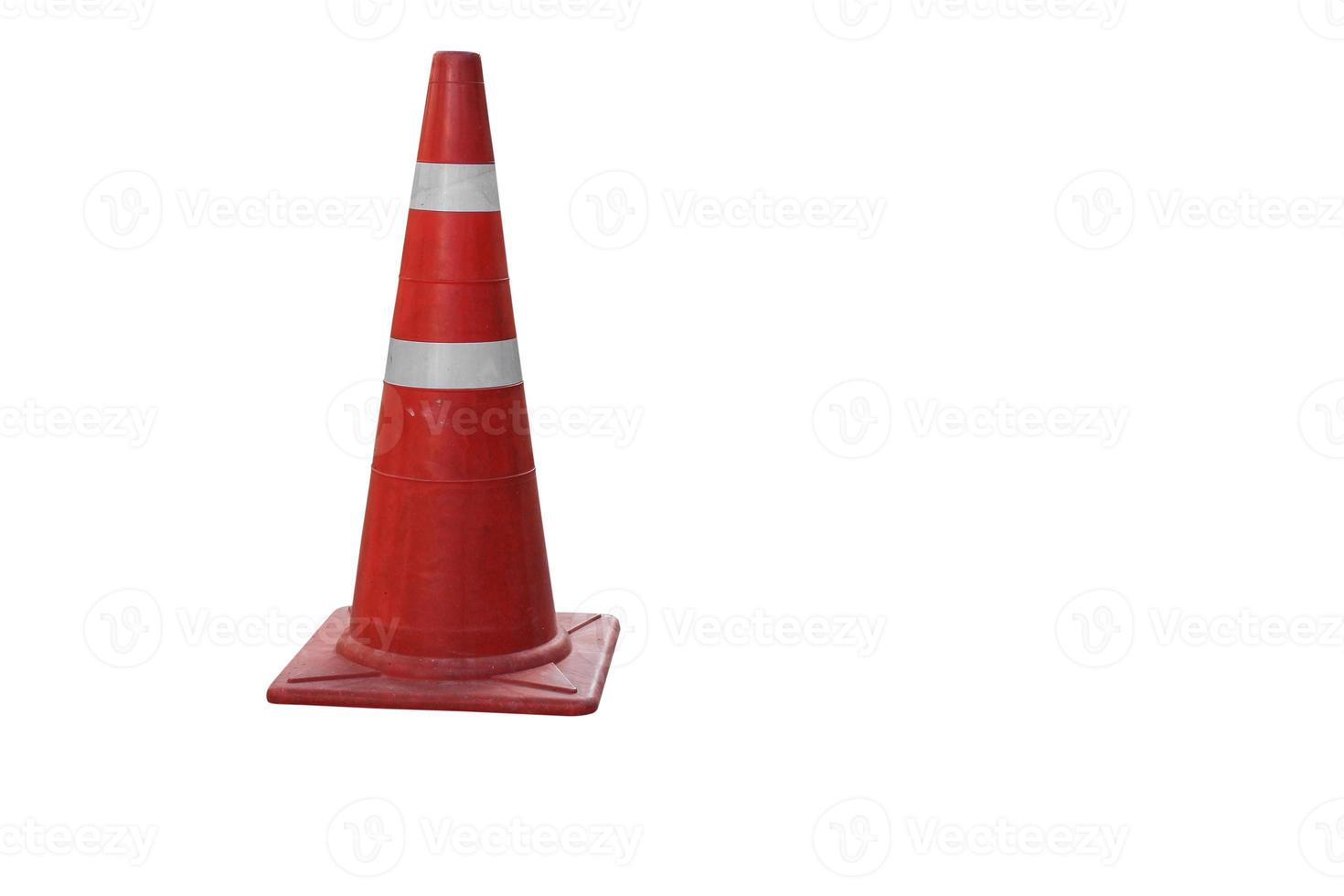 Traffic cone  white and orange  isolated on white background and clipping path photo