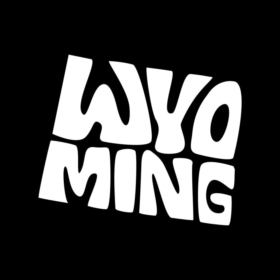 Wyoming map typography. Wyoming state map typography. Wyoming lettering. vector