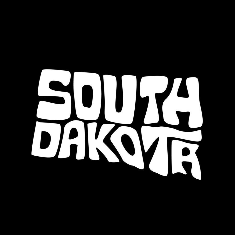 South Dakota map typography. South Dakota state map typography. South Dakota lettering. vector