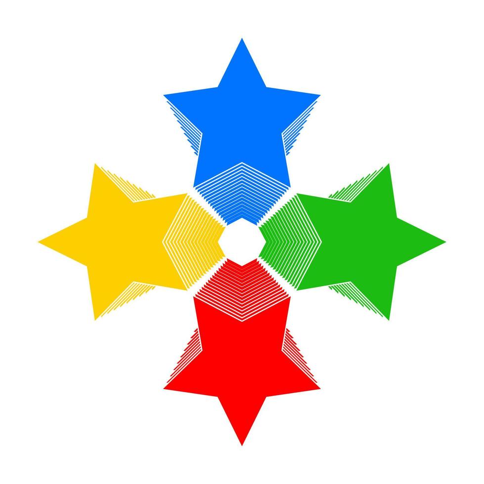 4 colorful stars icon. colors and stars. vector