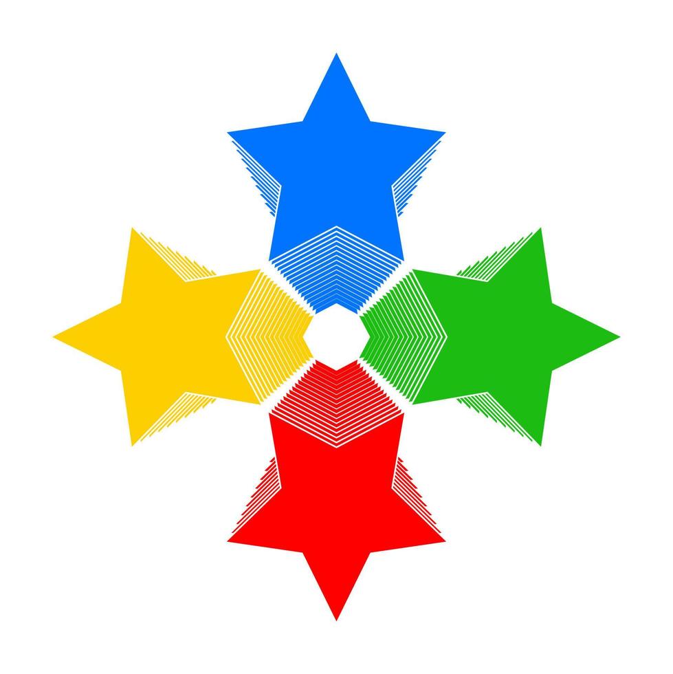 4 4 vistoso estrellas icono. colores y estrellas. vector