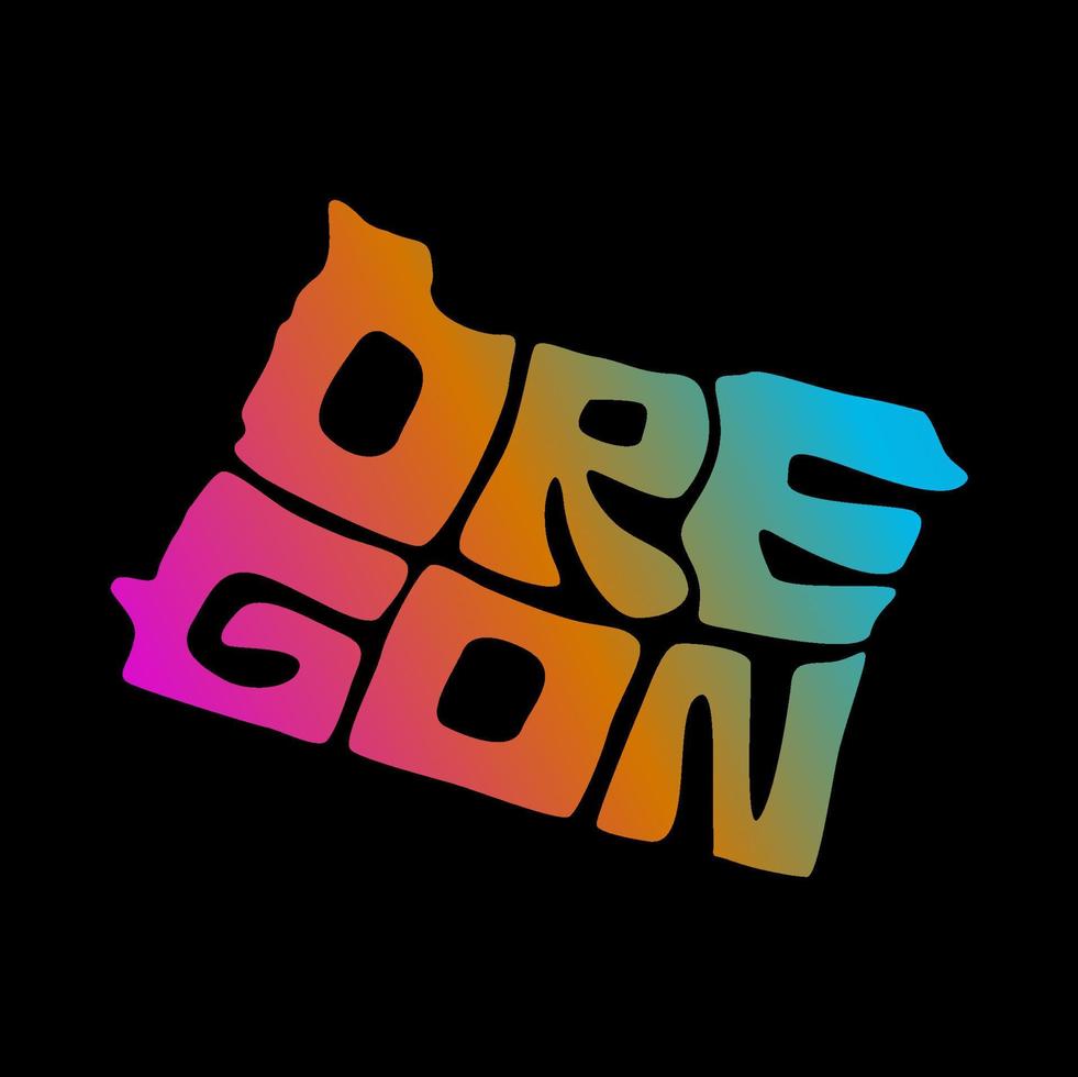 Oregon state map typography. Oregon typography. Oregon state lettering. vector