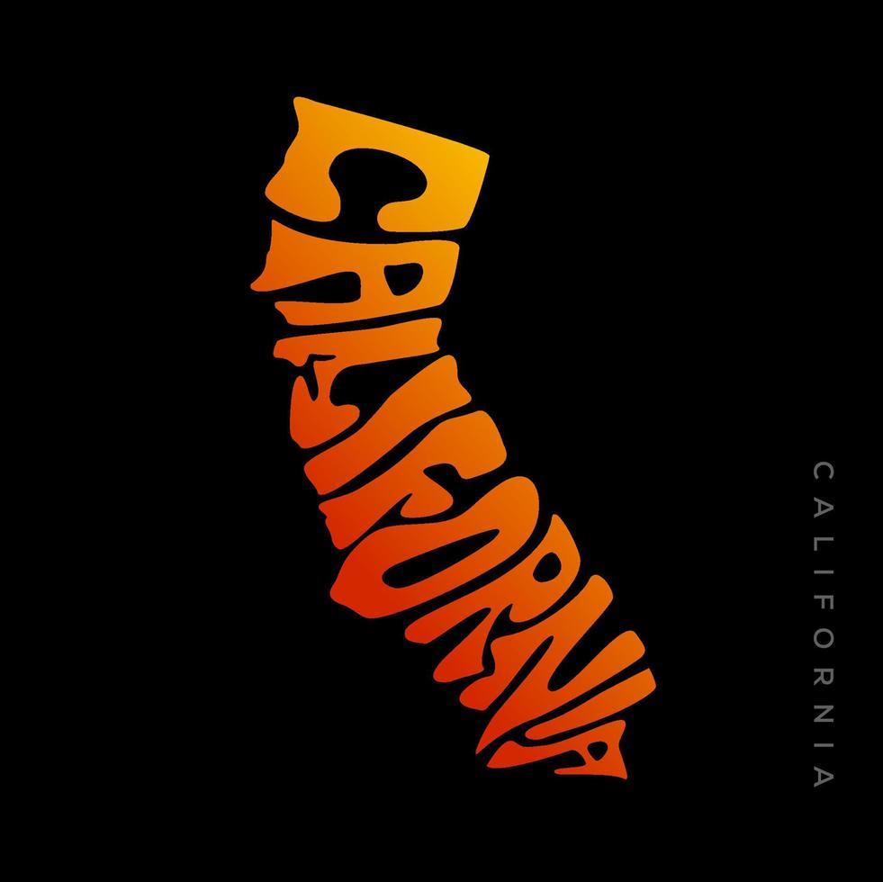 California map typography. California state map typography. California lettering. vector