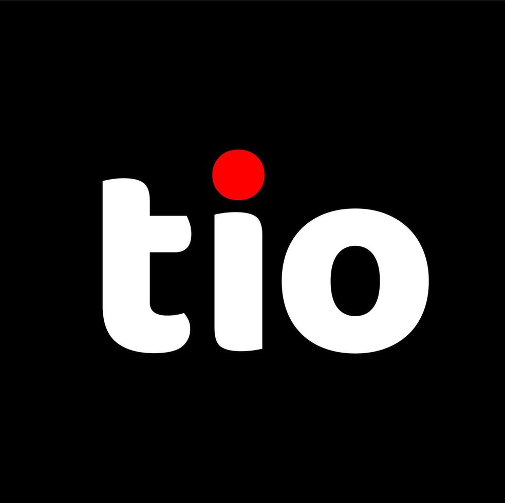 TIO company name initial letters monogram. tio icon with red dot. vector