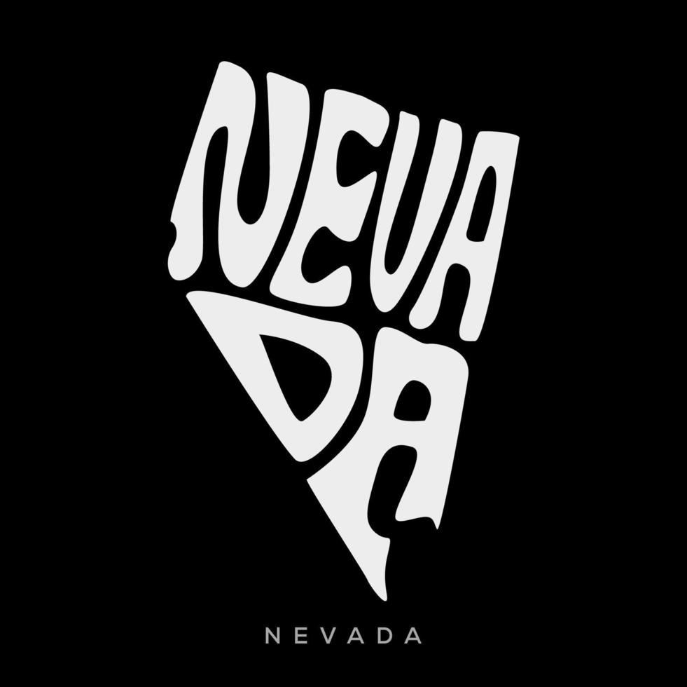 Nevada map typography. Nevada state map typography. Nevada lettering. vector