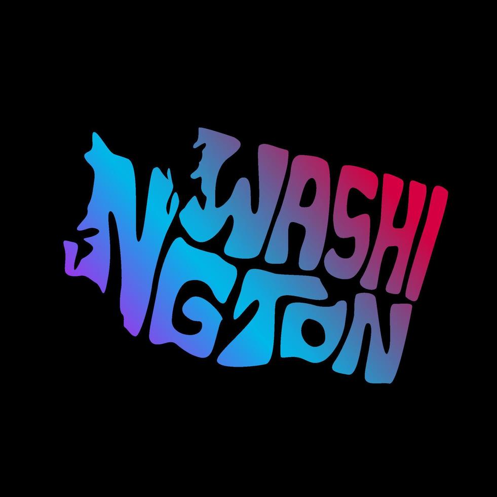 Washington state map typography. Washington typography. Washington state lettering. vector