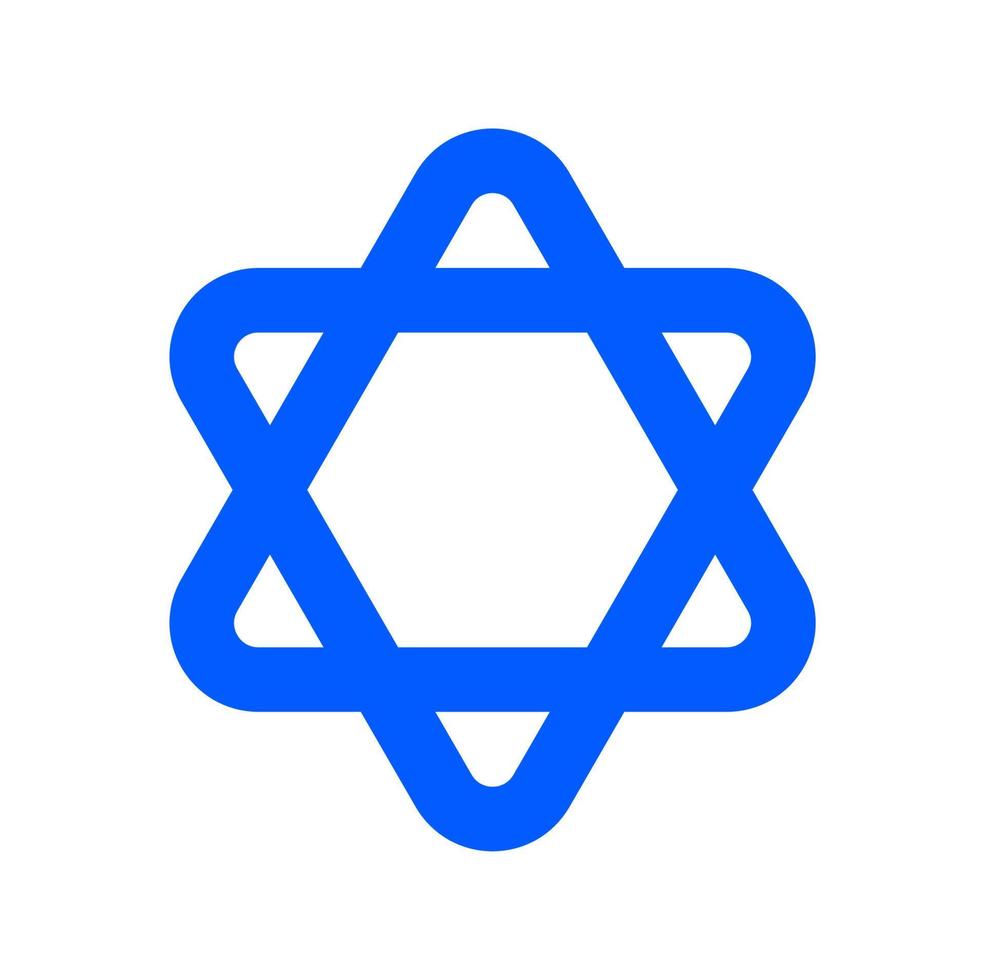 The Star of David in vector form. Curved star icon.