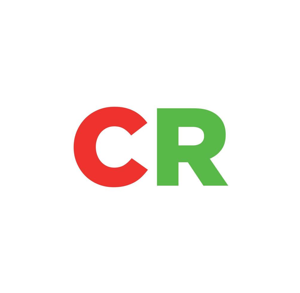 Letter CR on white background vector