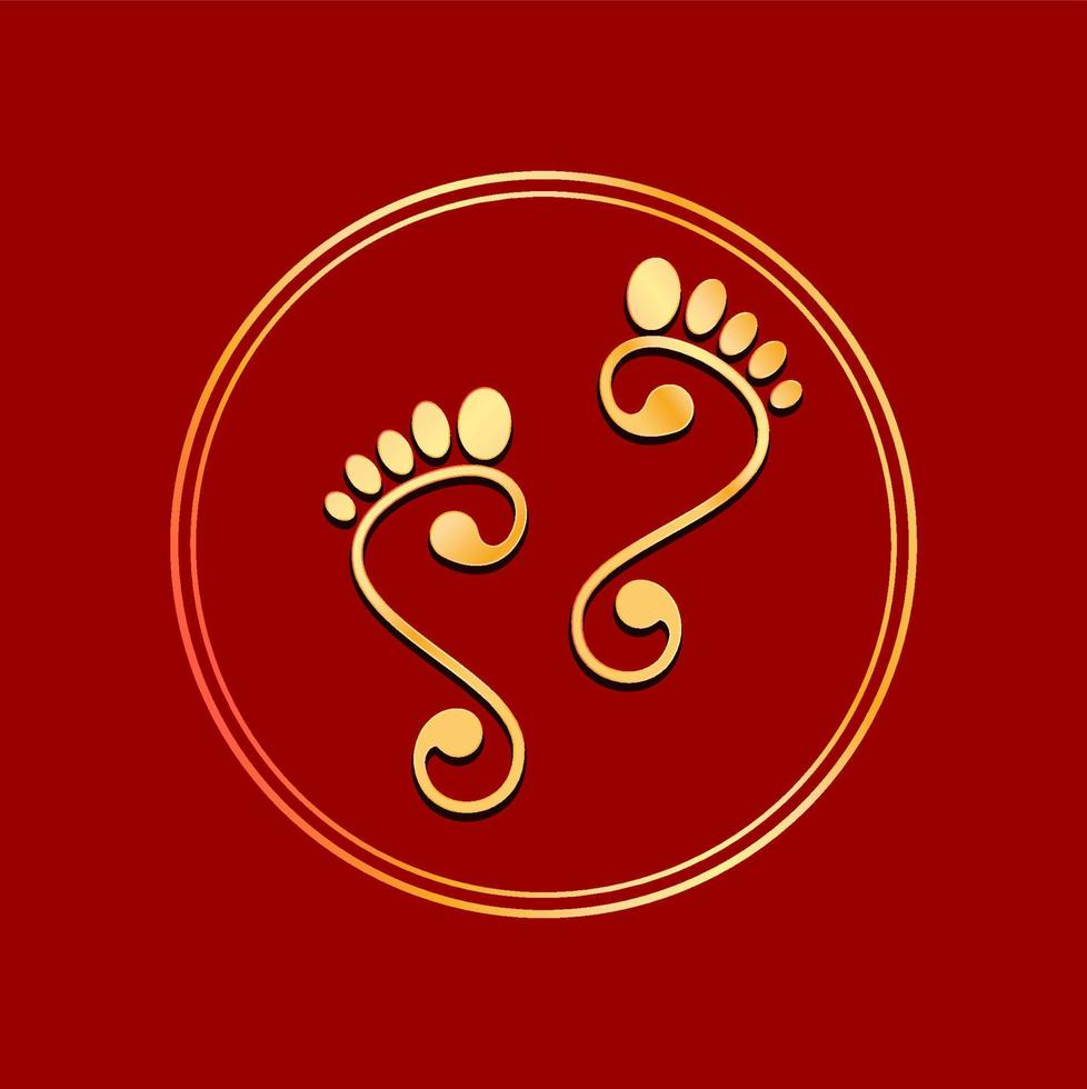 The lord laxmi's footprints vector