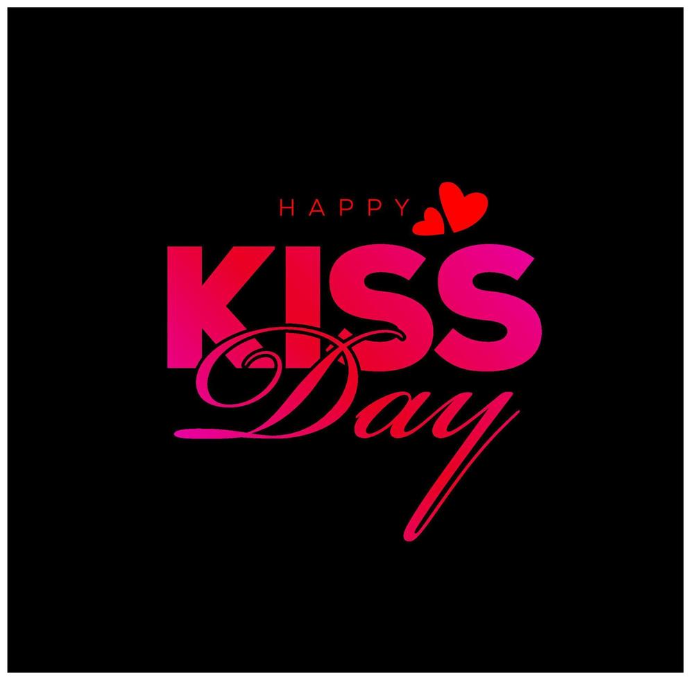 Happy Kiss Day vector post. Kiss day typography.