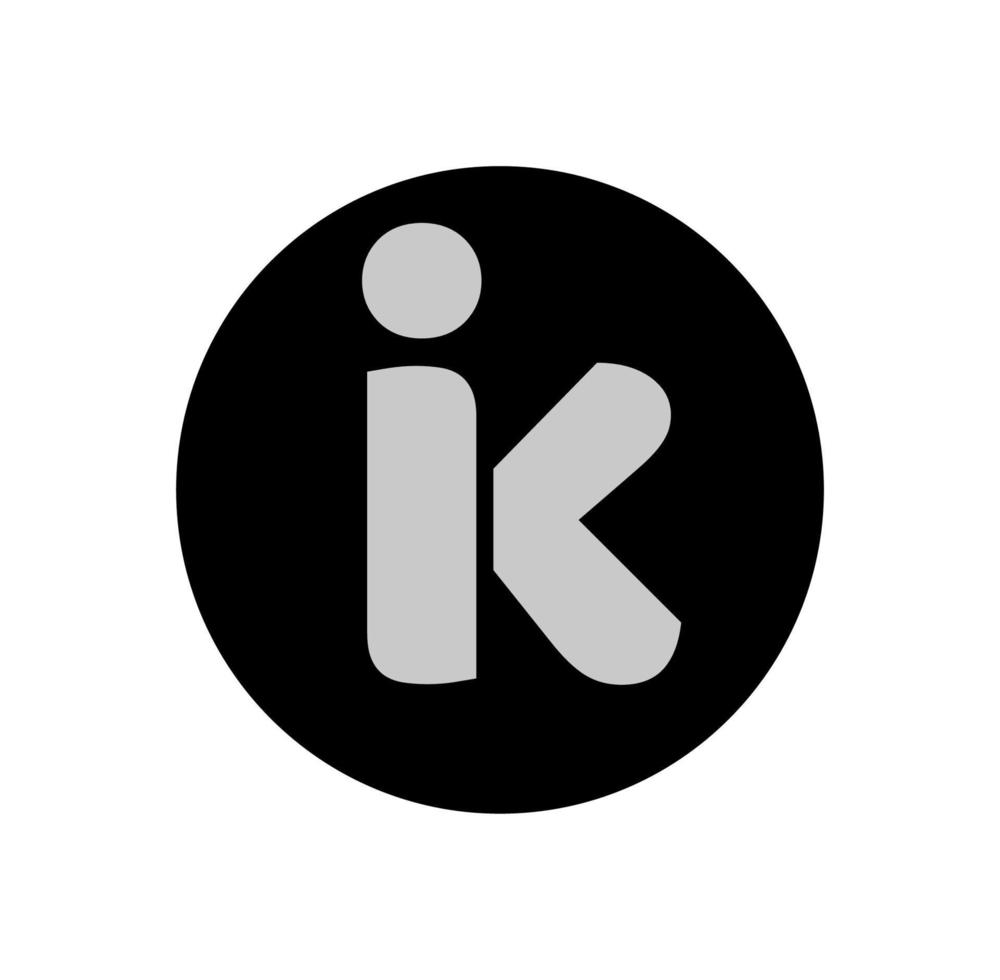 IK company name initial letters monogram. IK company icon. vector