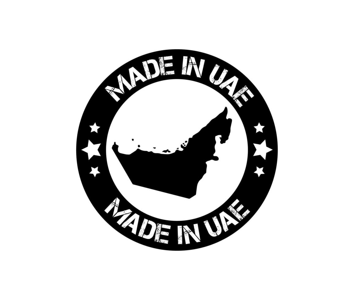 hecho en uae sello con uae mapa. vector