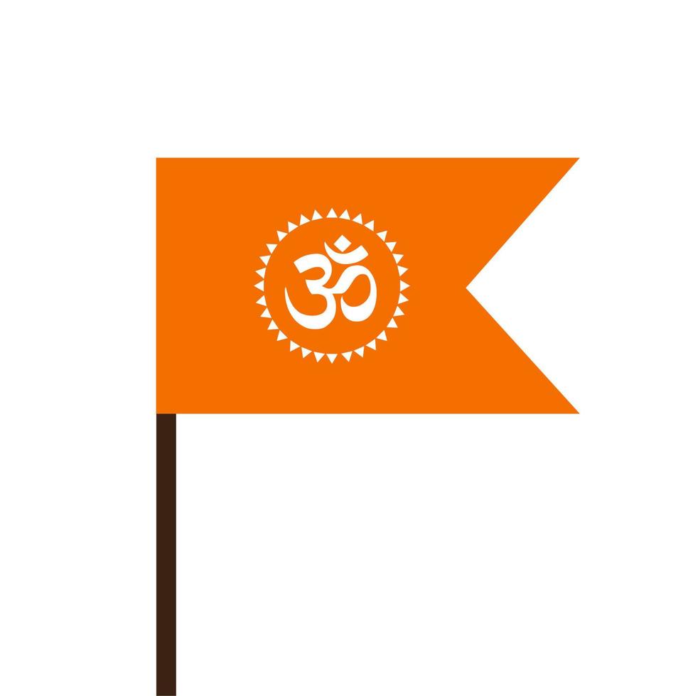 saffron flag with Om Vector. Bhagva Zenda vector