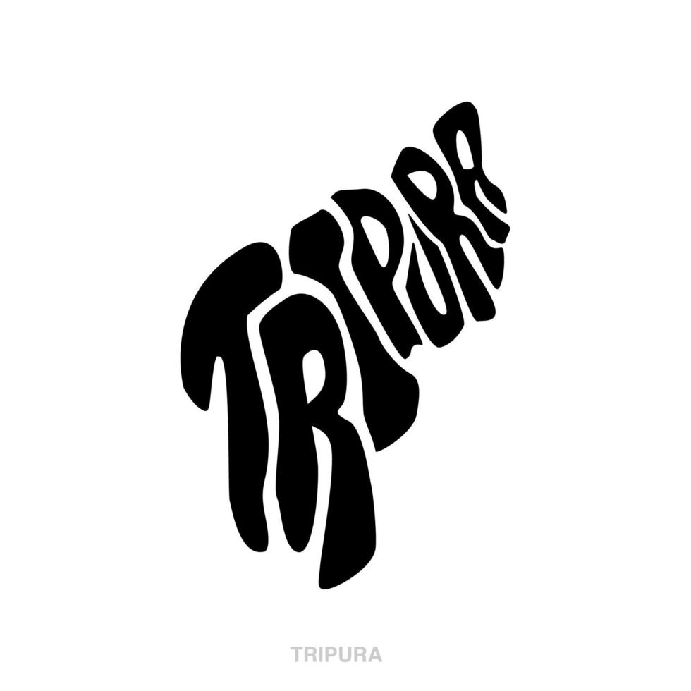 Tripura map lettering. Typographic Tripura's Map. vector