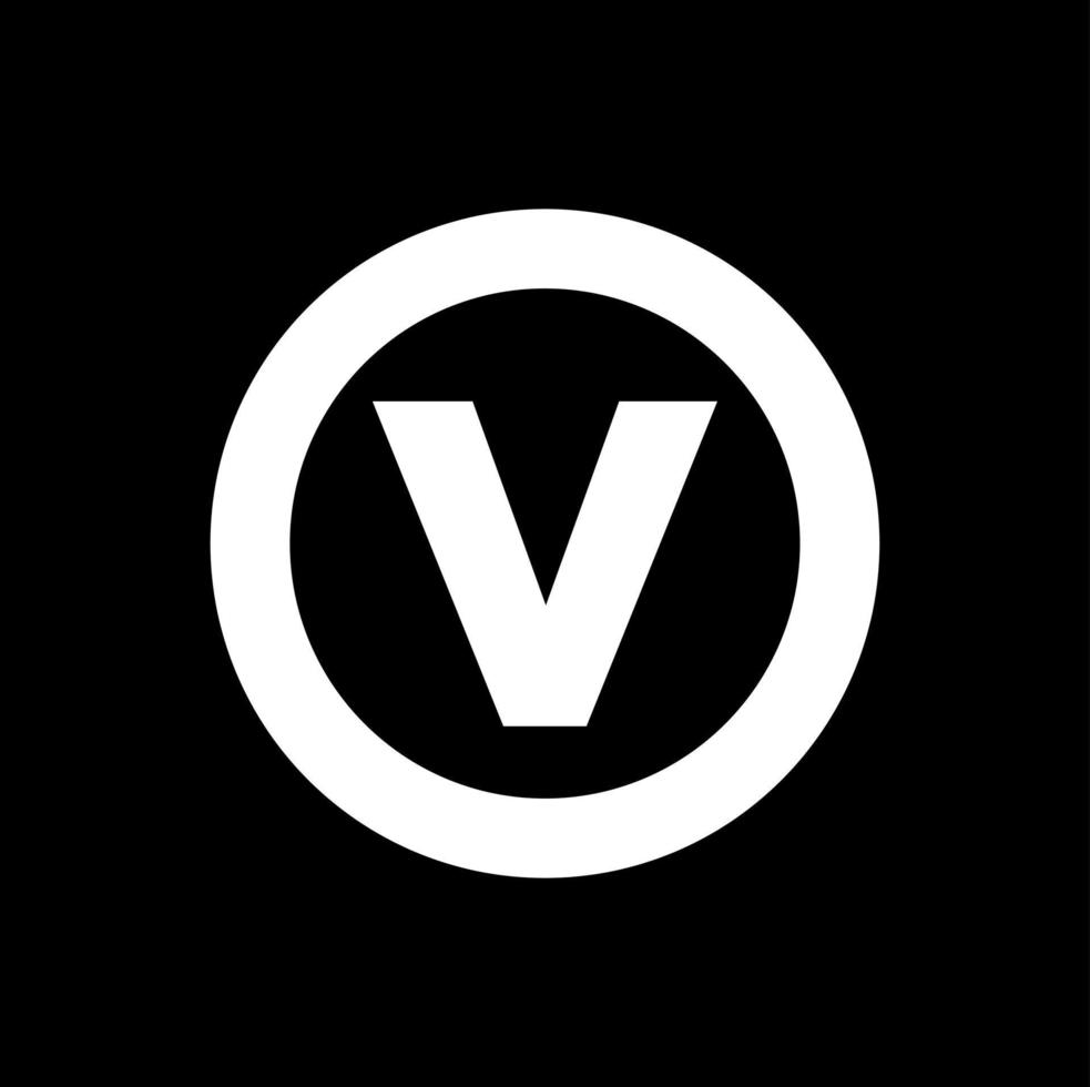 'v' letter with round. V company monogram. vector