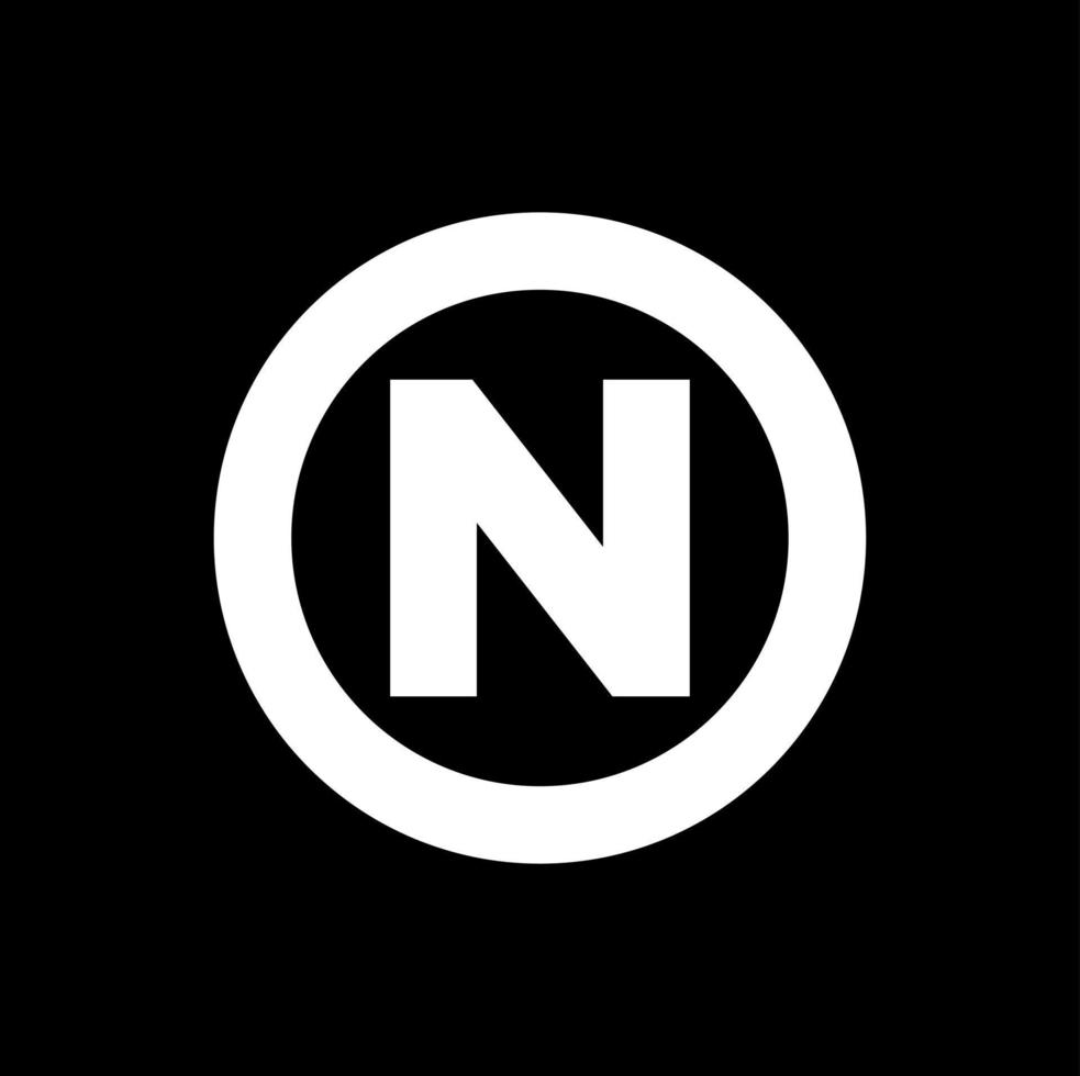 letter 'N' round monogram. company initial letter N logo. vector