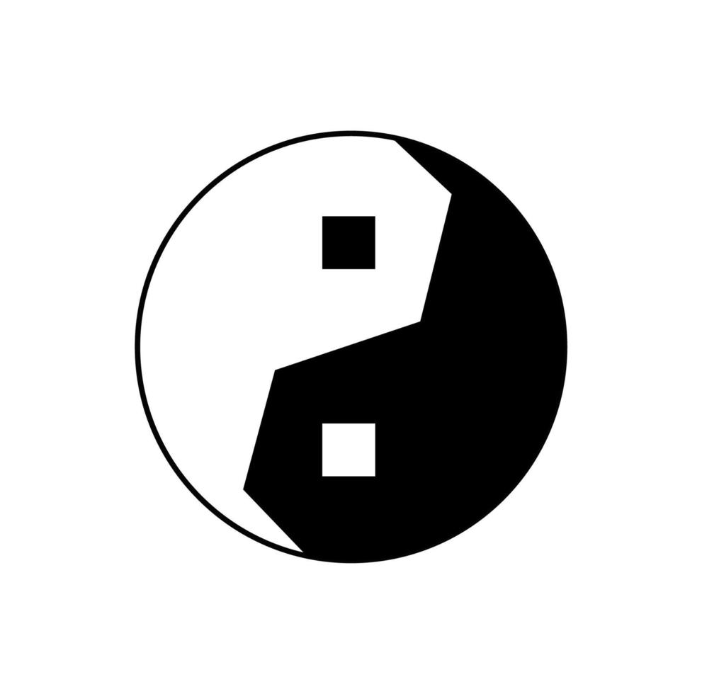 Taoism vector black and white icon. Taoism religion symbol logo.