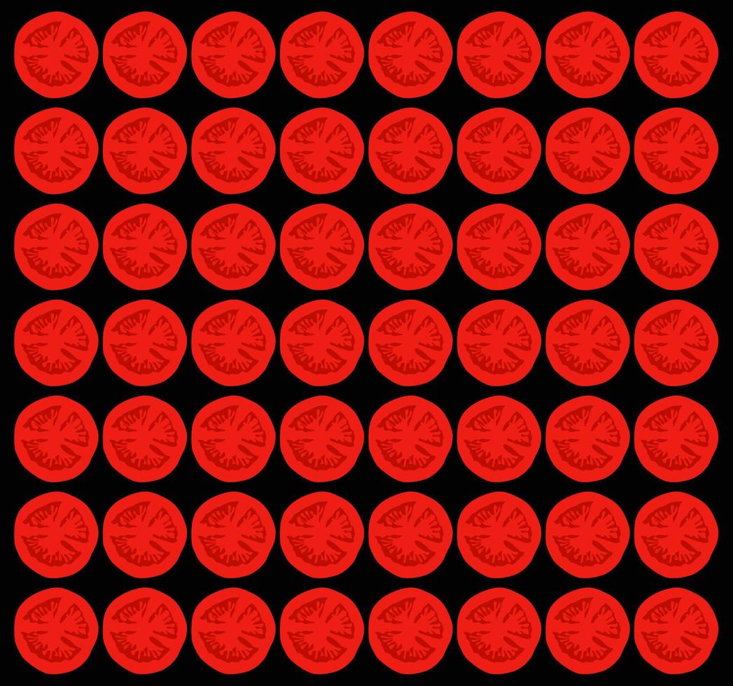 Cut Tomato slices vector background. Cut  red Tomato background.