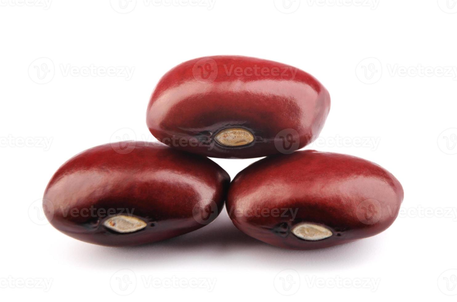 Red kidney bean isolated on white background. Full clipping path. photo