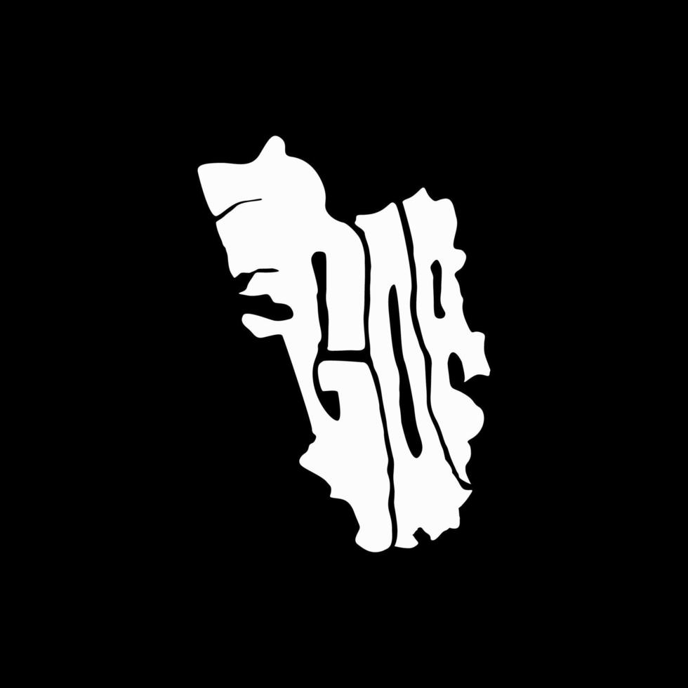 Goa typography map vector