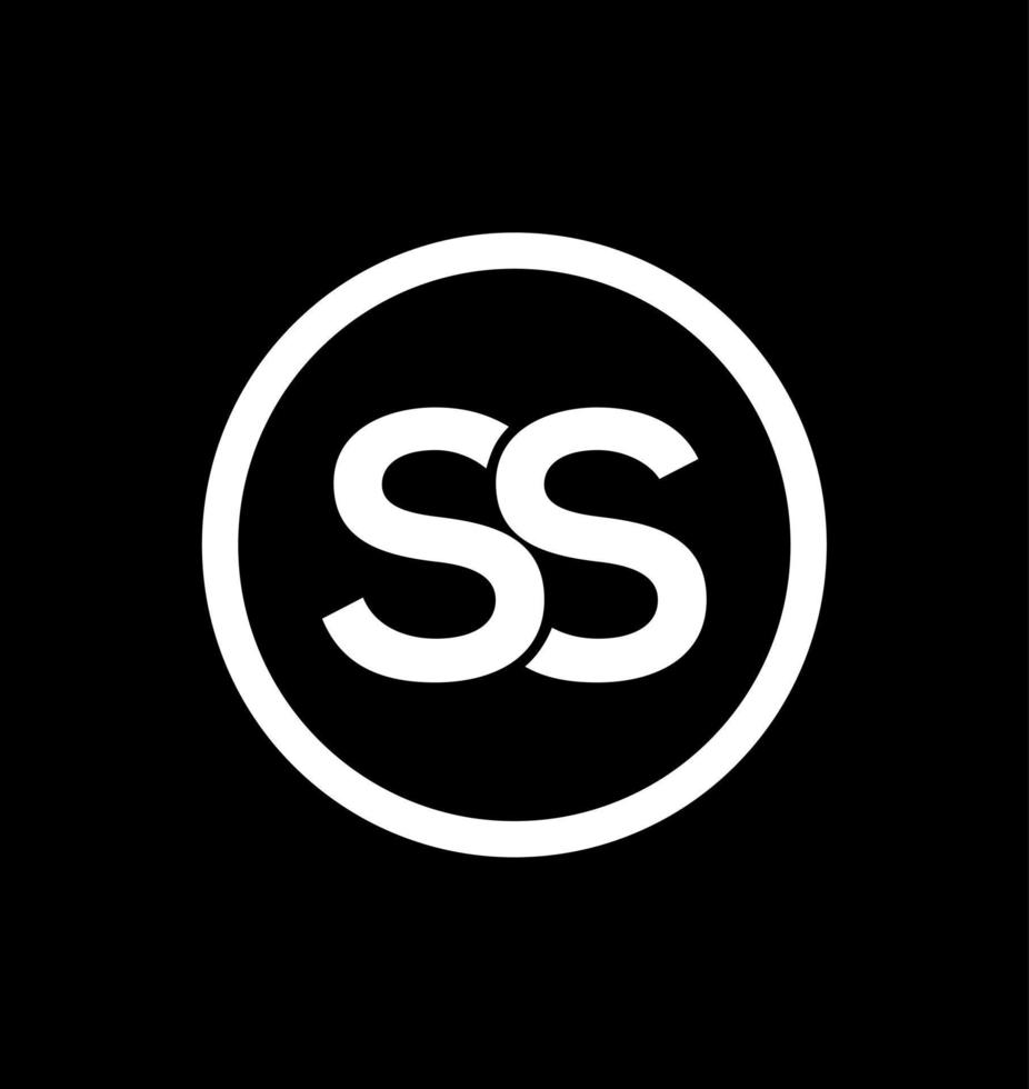 SS joined letter in white round circle vector
