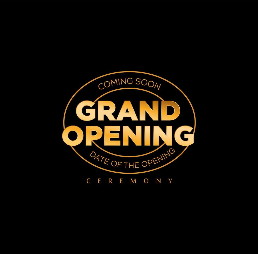 Grand Opening Ceremony golden logo vector