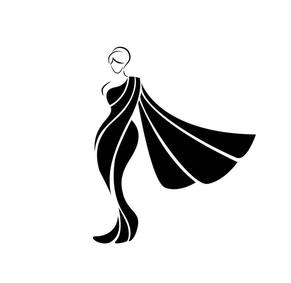 mujer figura con sari vector. vector