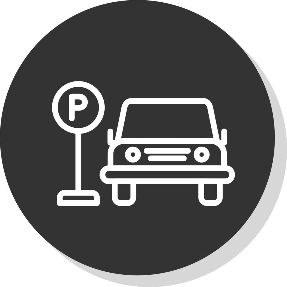 icono de vector de estacionamiento de coche