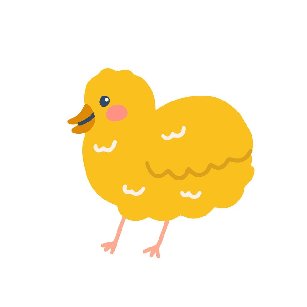 gracioso polluelo, vector plano mano dibujado ilustración