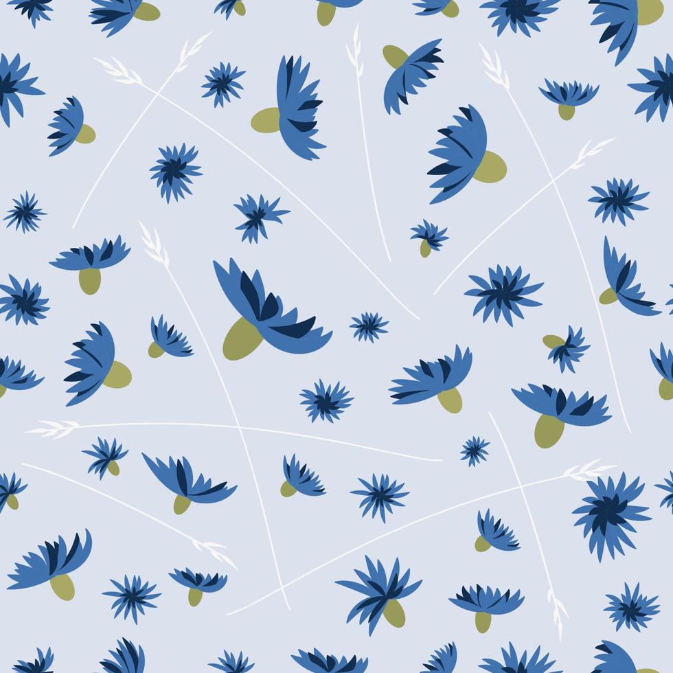 seamless pattern with chicory flowers vector