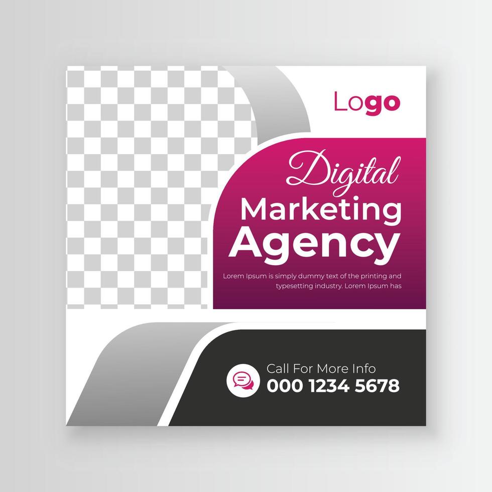 Business promotion and creative social media banner template design with gradient color vector