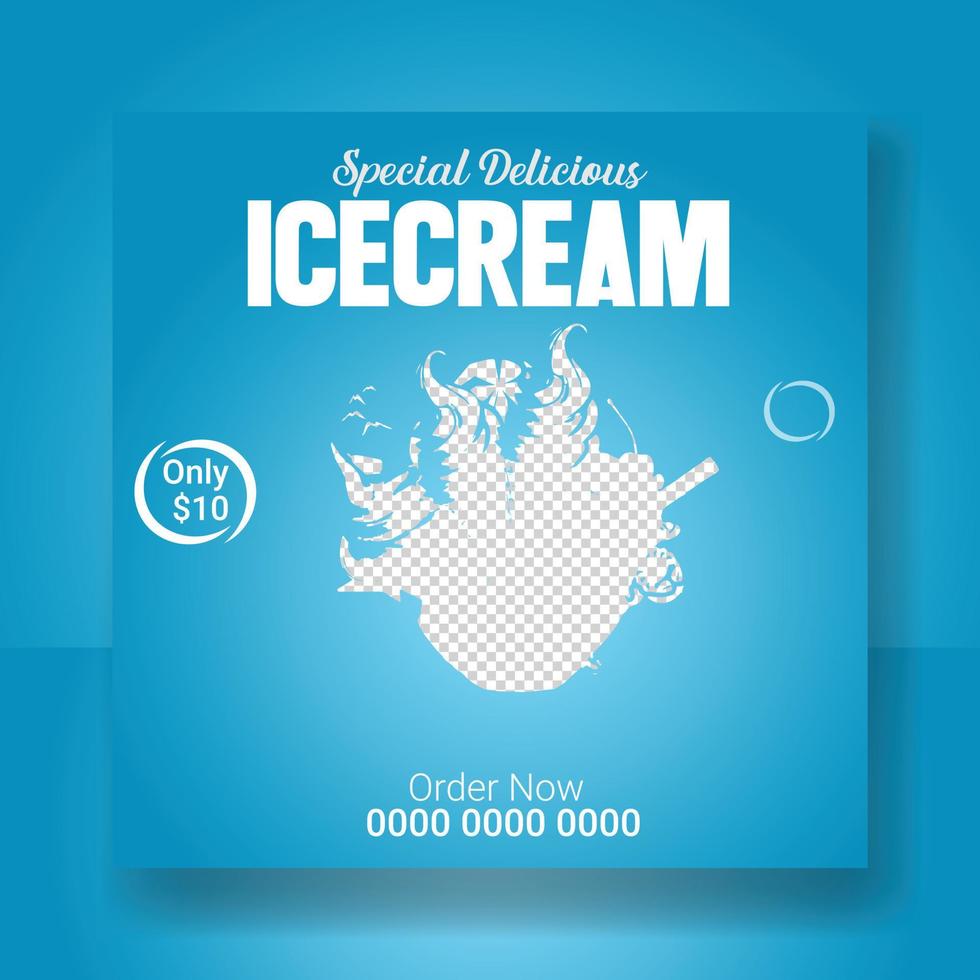 Special delicious ice cream social media story post design template, perfect for restaurant and culinary promotion. Editable sale banner with gradient background vector