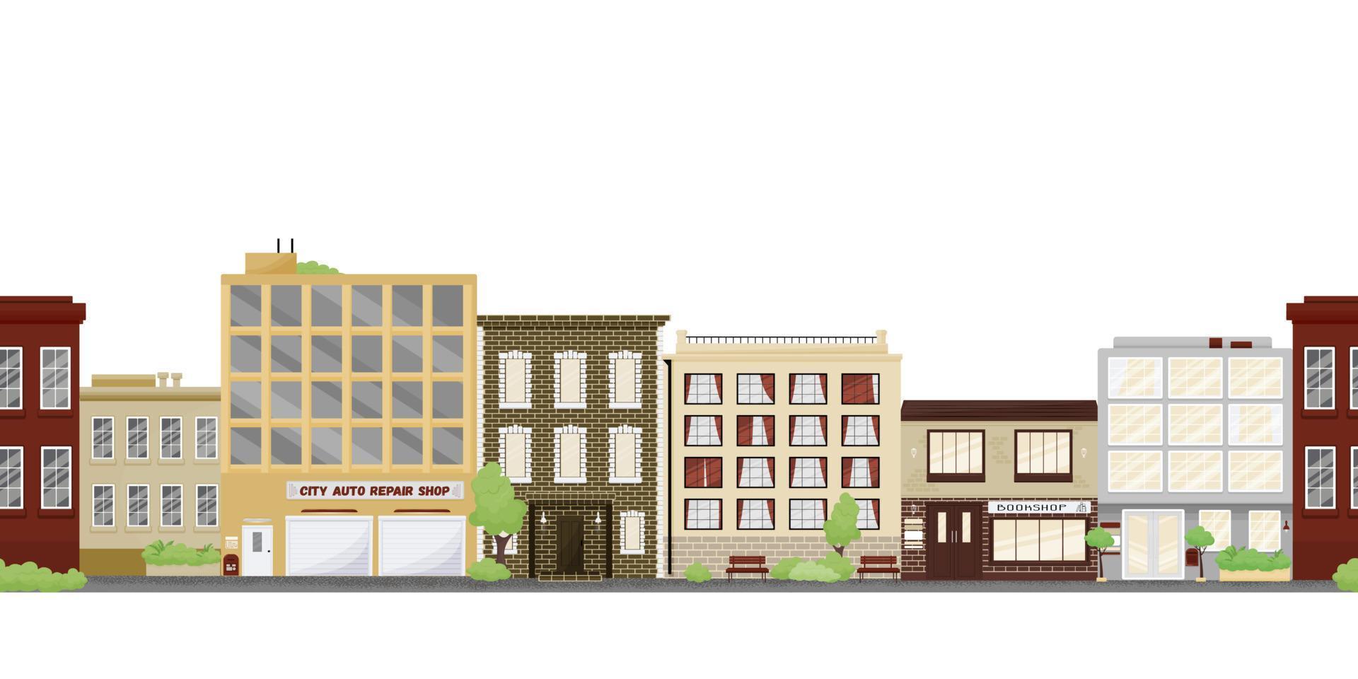 City street seamless transparent vector