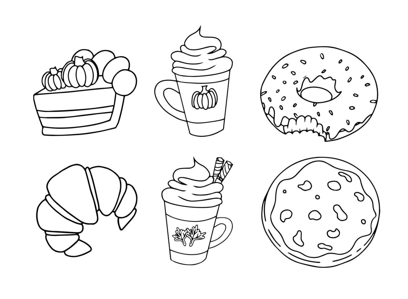 Hand Drawn food set of food ingredients doodle in vector