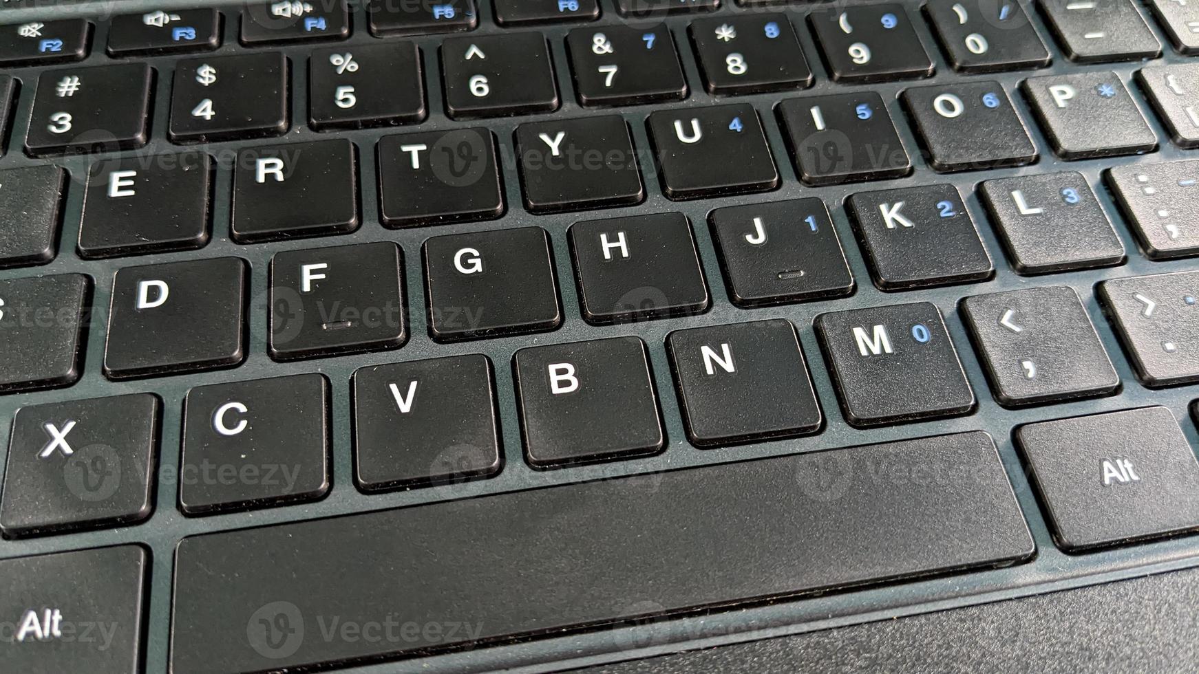 closeup shot of black laptop keyboard. for the background technology concept photo