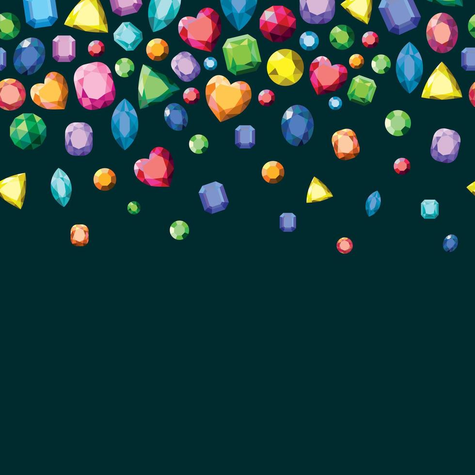 Background with various multi-colored gems. vector