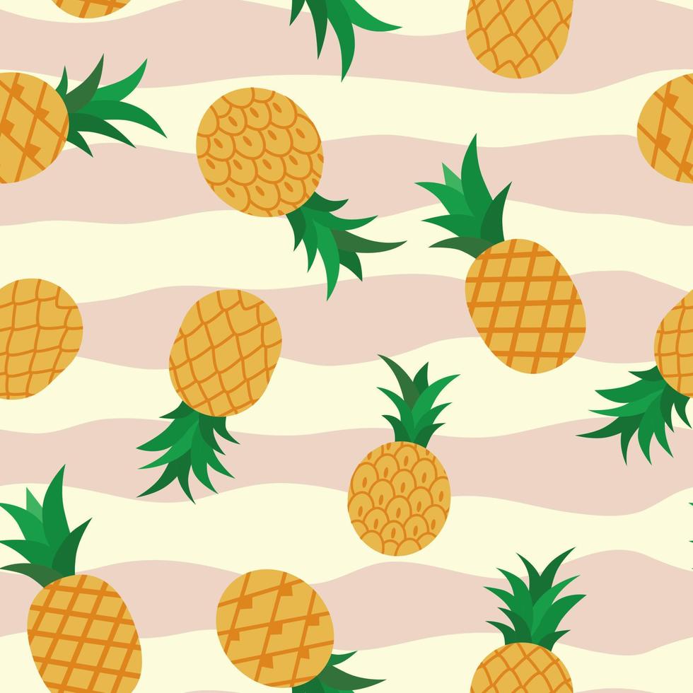 Summer pattern with pineapples vector