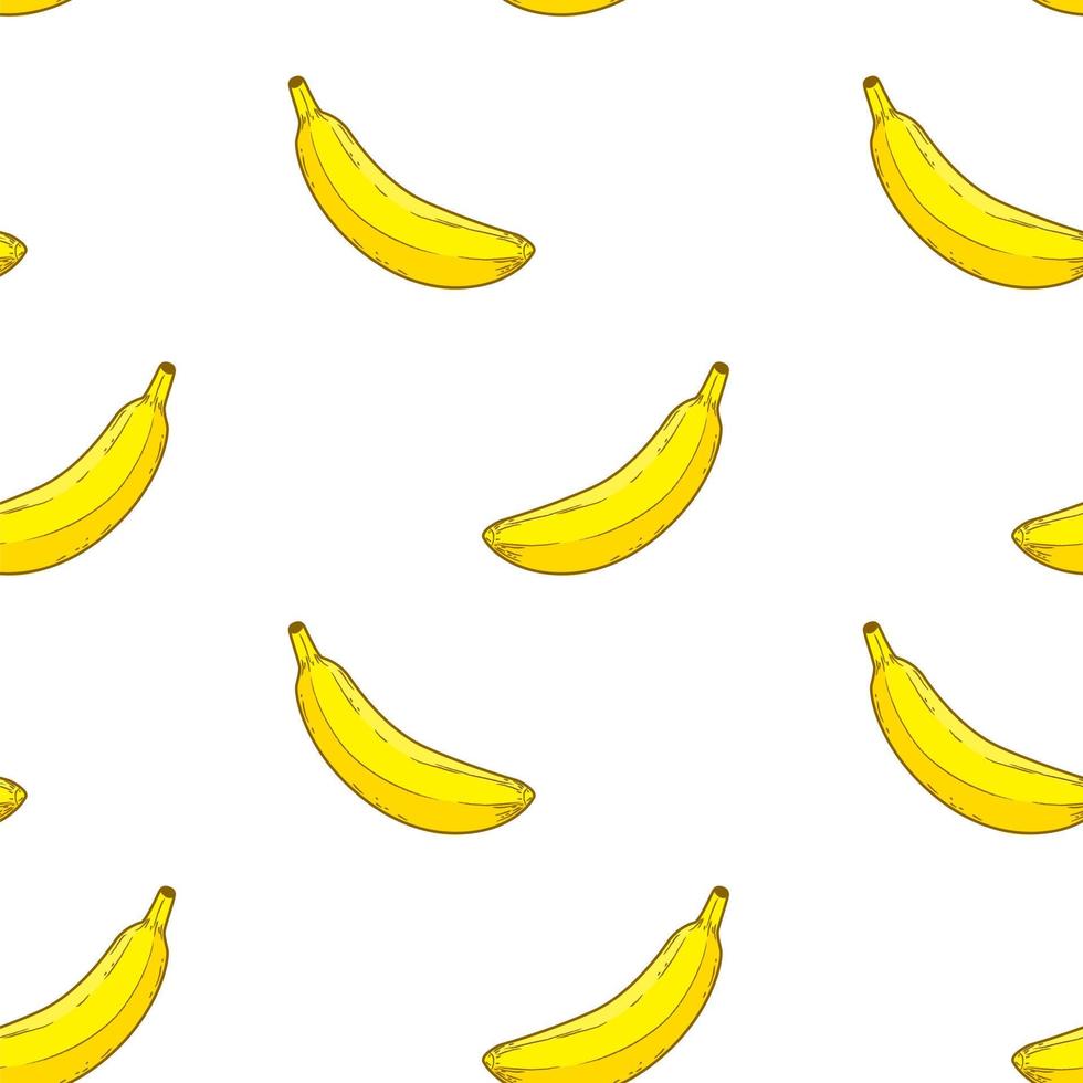 Vector repeating background with bananas on a white background.