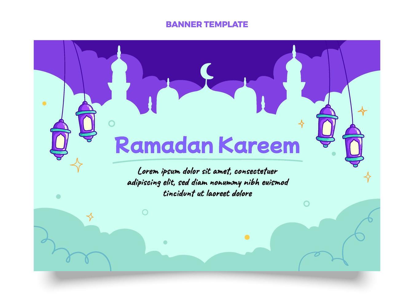 Ramadan design theme with hand draw style art vector