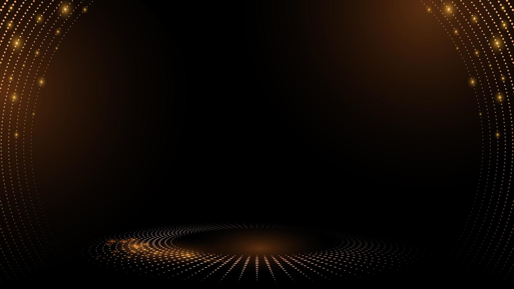 Black Golden Stage Platform Corner Curve Award Background. Blank Space  Luxury Background. Modern Abstract Design Template. LED Visual Motion Graphics. Wedding Invitation Poster. Certificate Design. photo