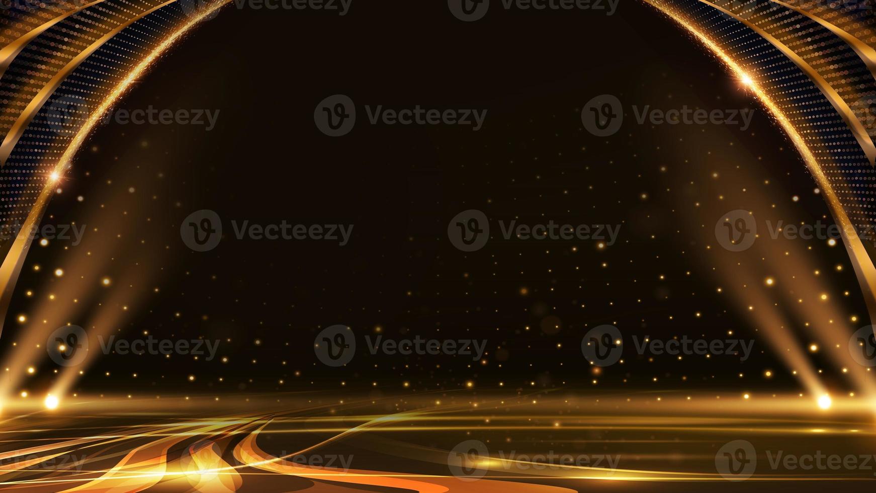 Black Gold Stage Golden Night Arc Royal Awards Graphics Background Lines Sparkle Elegant Shine Modern Glitter Template Luxury Premium Corporate Abstract Design Template Banner Certificate Dynamic photo