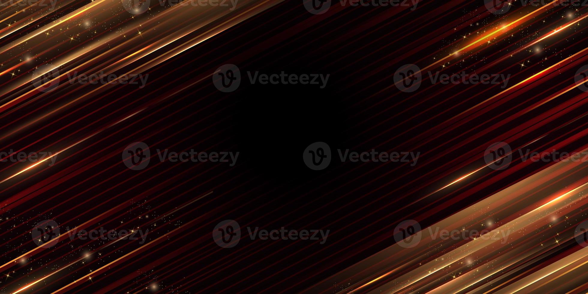 Black Golden Side Slant Speed Lines Award Background. Trophy on Luxury Background. Modern Shimmer Abstract Design Template. LED Visual Motion Graphics. Wedding Invitation Poster. Certificate Design photo