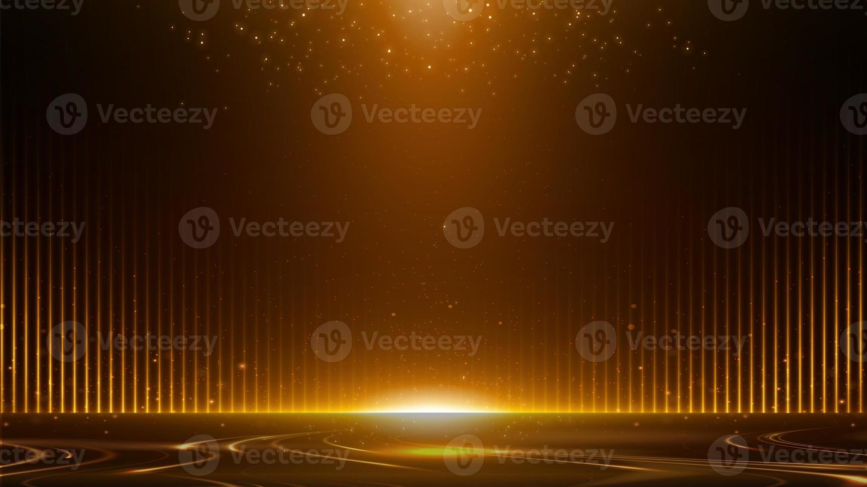 Black and Gold Award Background. Luxury Background. Modern Abstract Template. Straight Upward golden line luxury background. Birthday vector illustration template. LED Motion Visual Content Graphics. photo