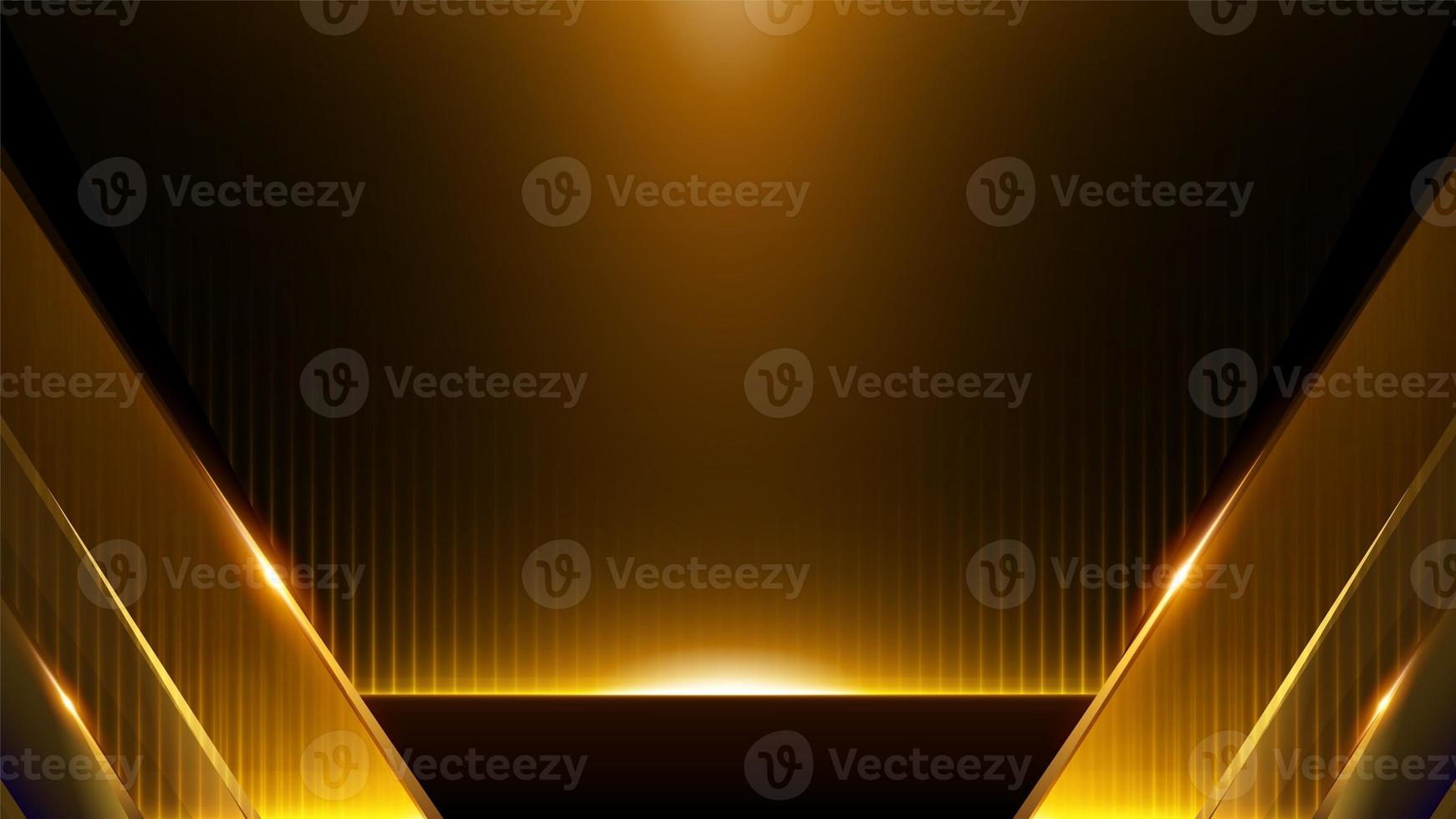 Black and Gold Award Background. Luxury Background. Modern Abstract Template. Side Corner threads background. Triangle golden line luxury background. Birthday vector illustration template. photo
