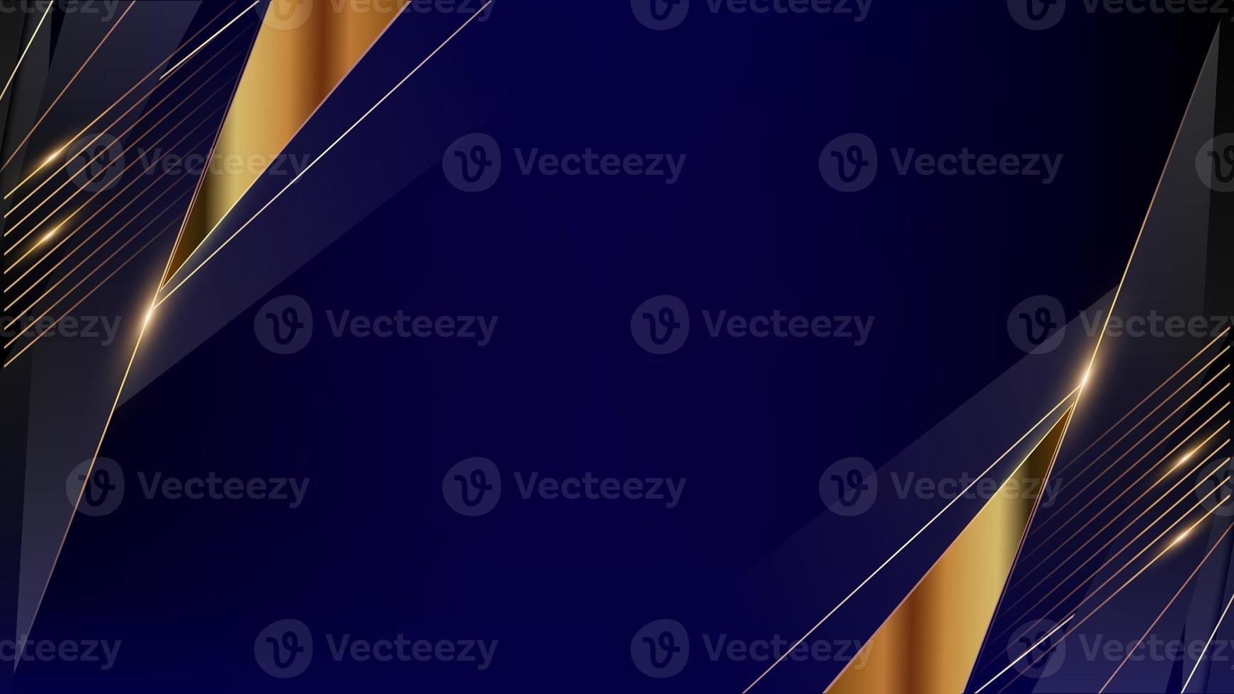 Modern Abstract Dark Blue Golden Gold background with diagonal glowing light effect. illustration with trophy. Blue Lights on Graphics. Luxury Graphics. Award Background. Abstract Background. photo
