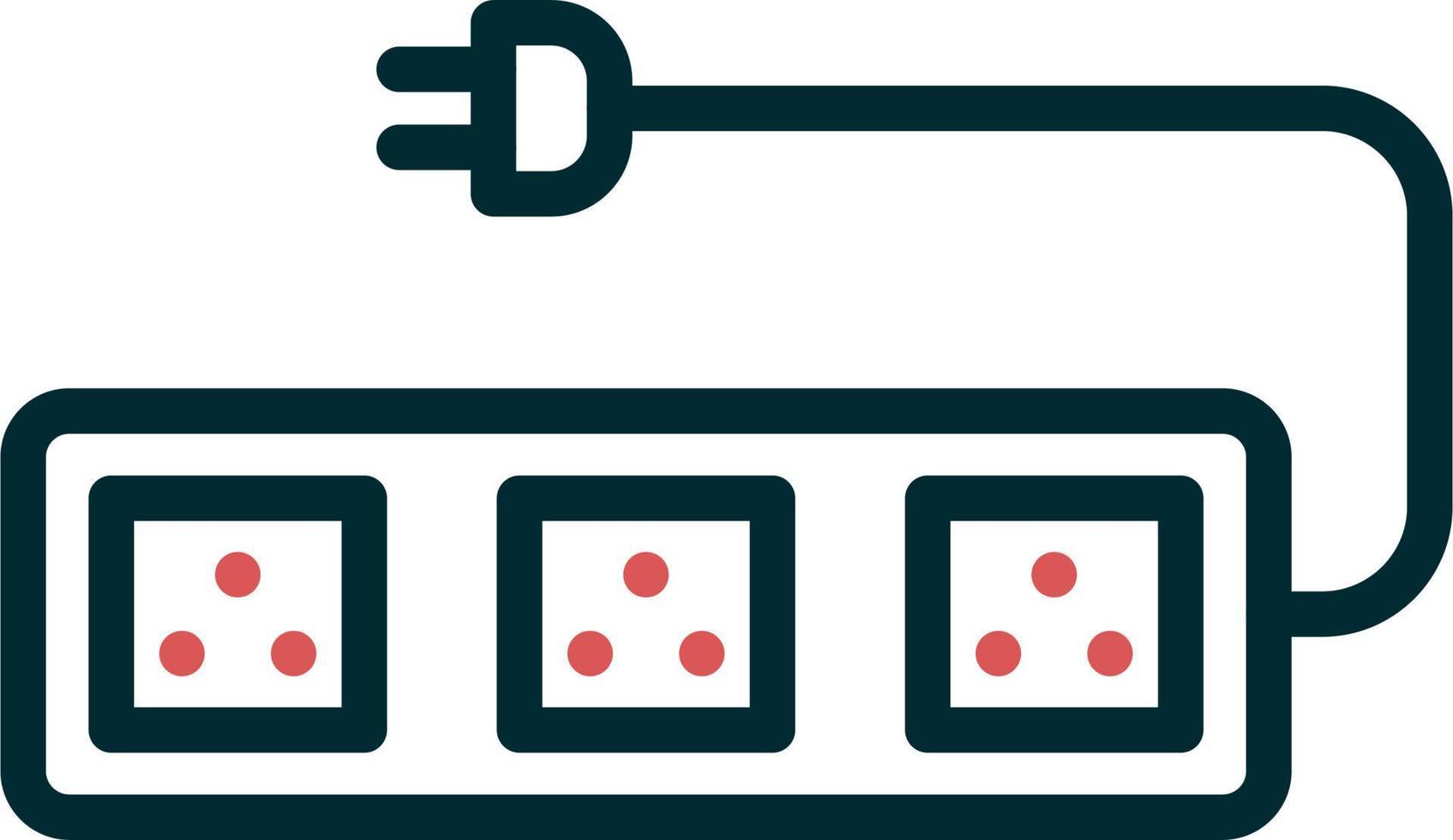 icono de vector de regleta de alimentación