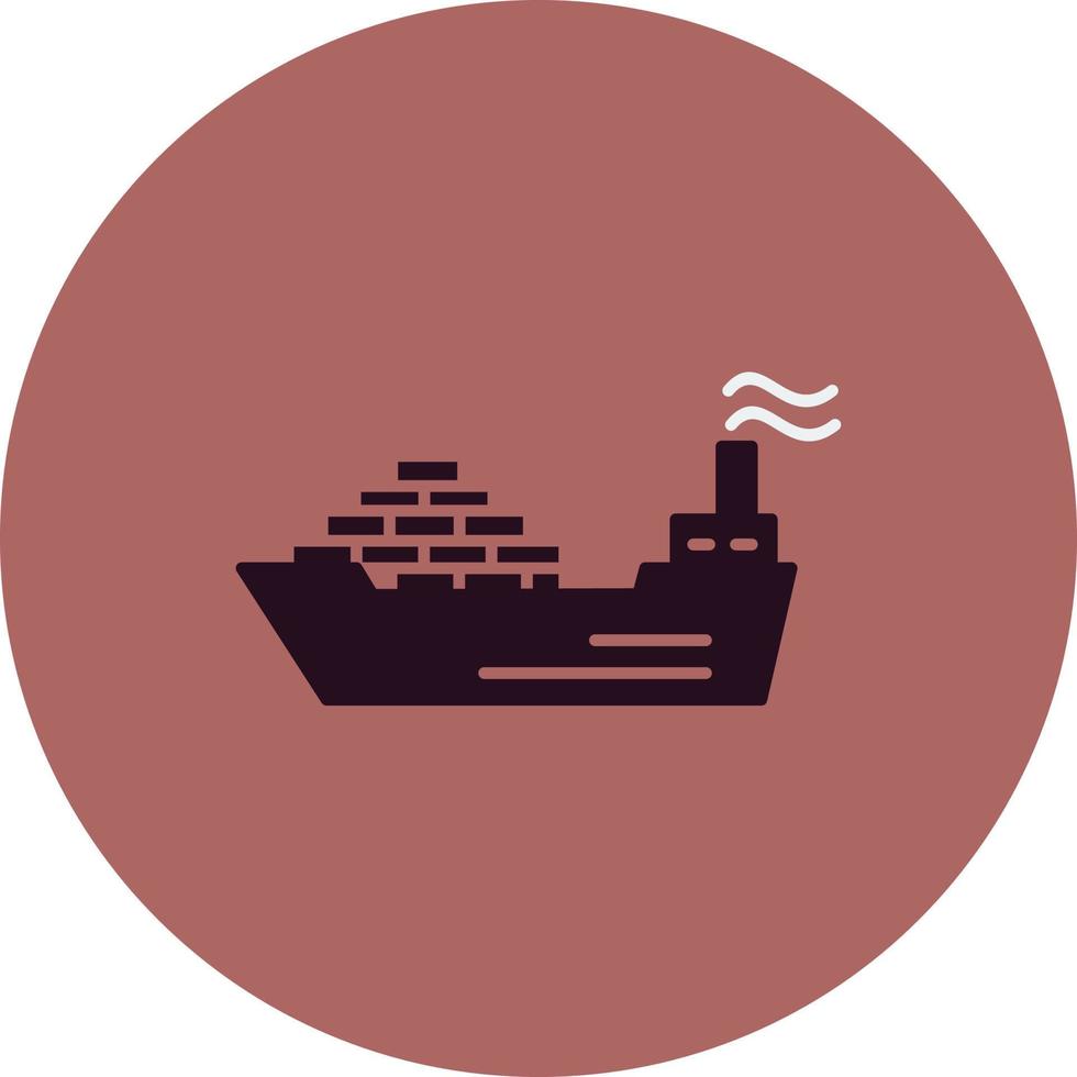 icono de vector de barco de carga