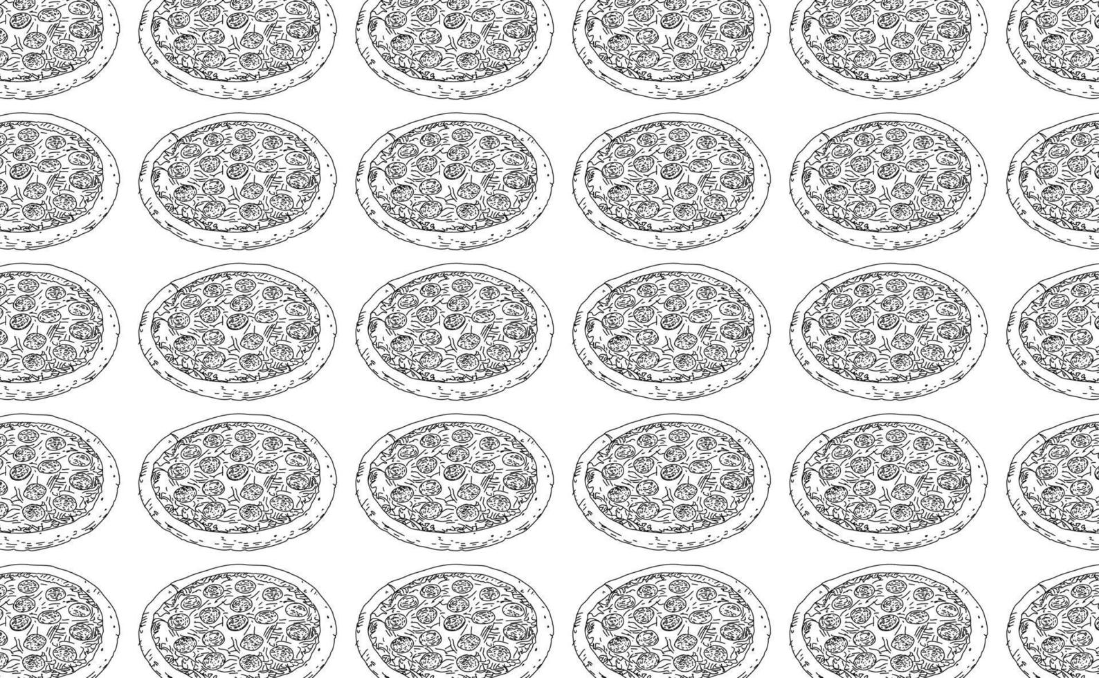 Pizza seamless pattern with various Ingredients. vector